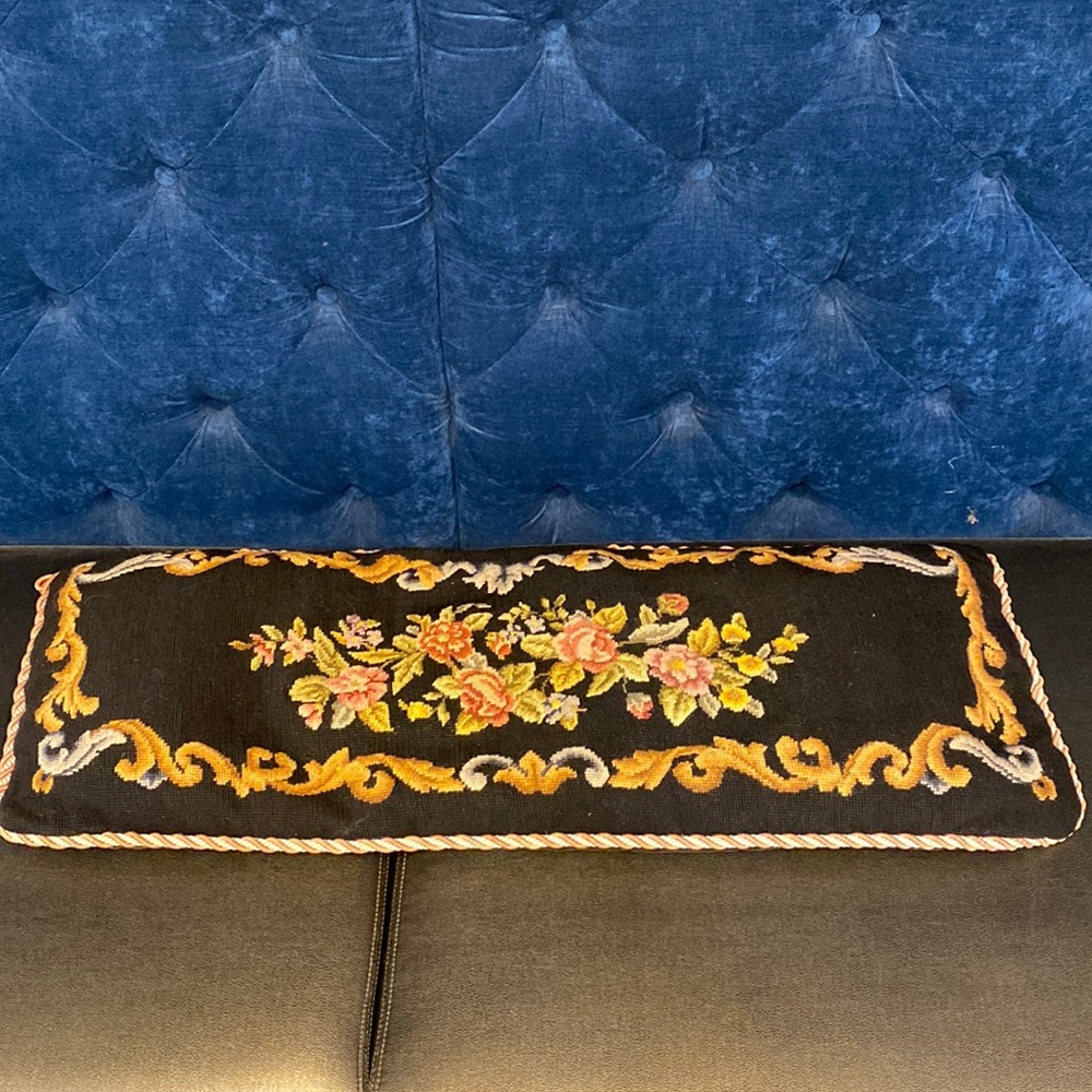 Gently used handmade needlepoint pillow cushion